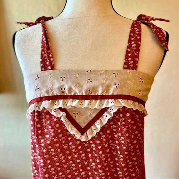 Vintage Penny's in Hawaii 70s Prairie Sleevelss Maxi Dress Sz XS/S - Picture 3 of 7